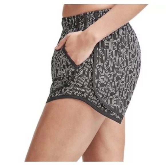 Calvin Klein High Rise Logo Athletic Gym Shorts Workout Plus Sz XXL - Picture 3 of 5